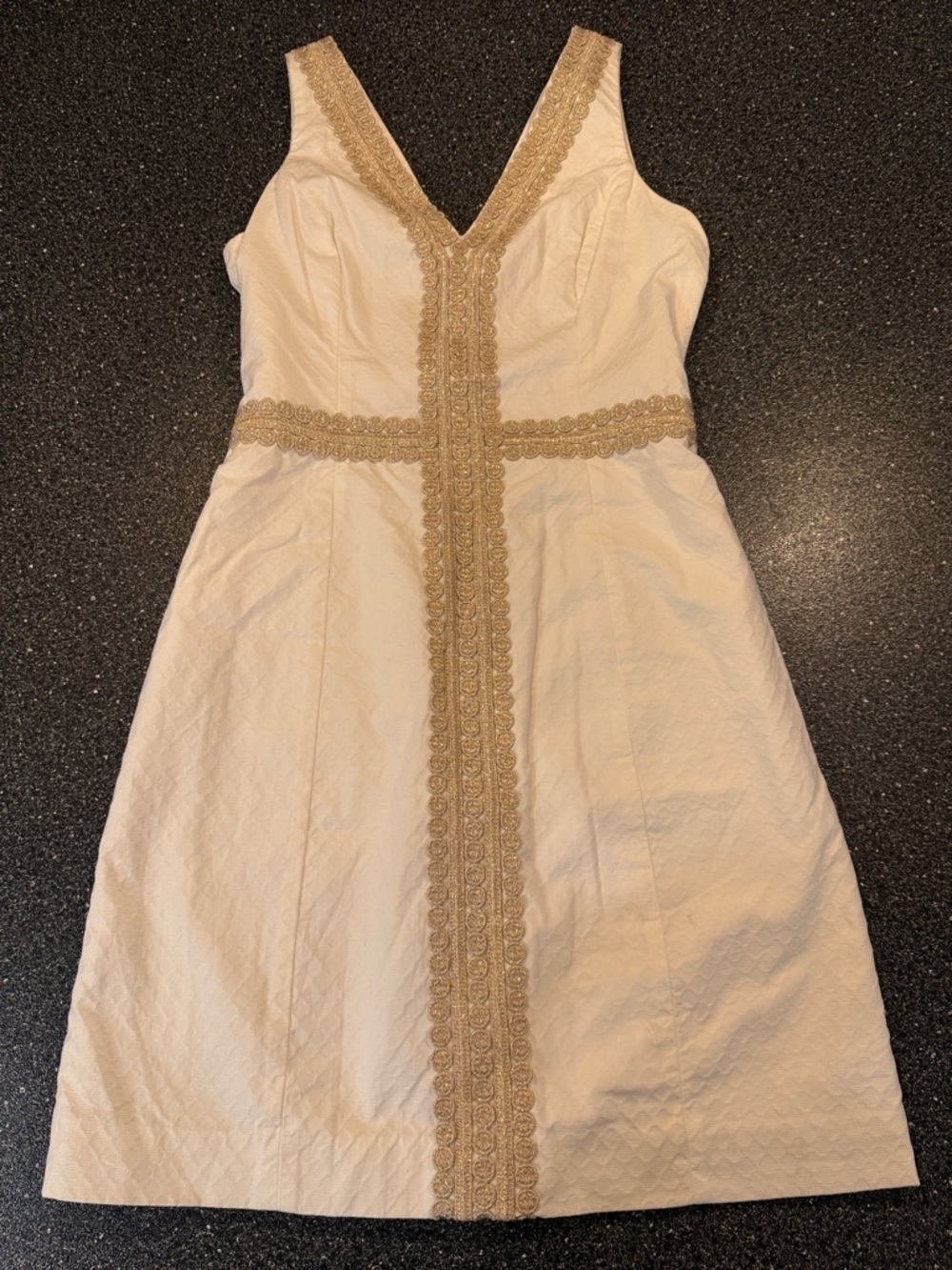 Lilly Pulitzer Bentley Shift Resort Dress with Gold Embellishment - size 0